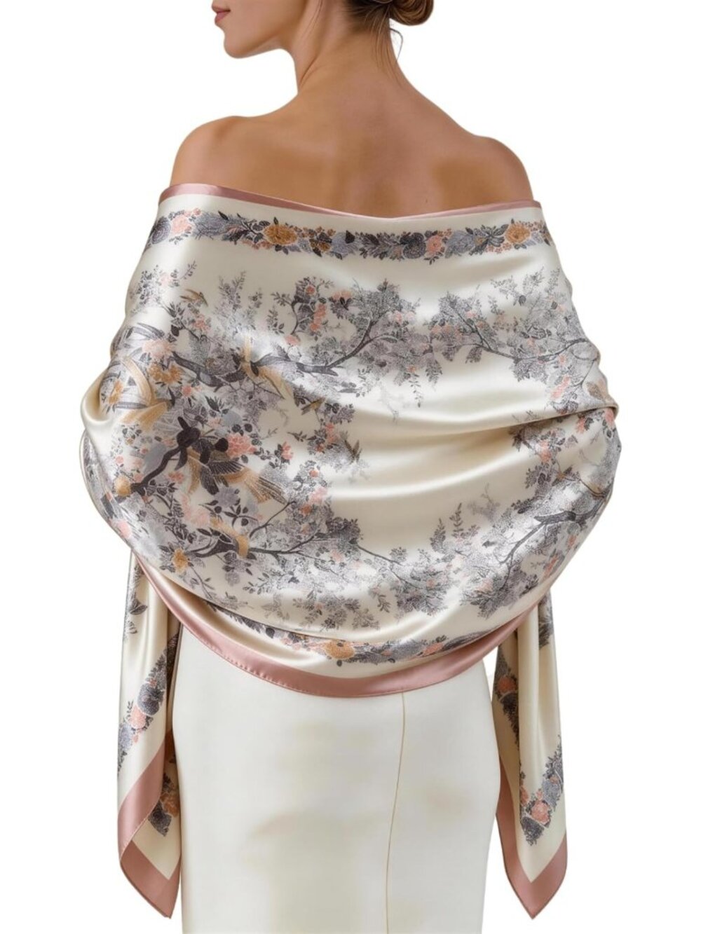Elegant Long Chiffon Shawl Wrap Scarf for Evening Gowns - Lightweight & Gift